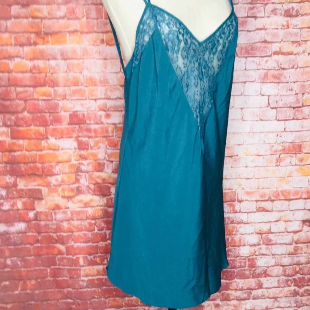 Vintage Victoria’s Secret Deep Teal Gold Label Chemise